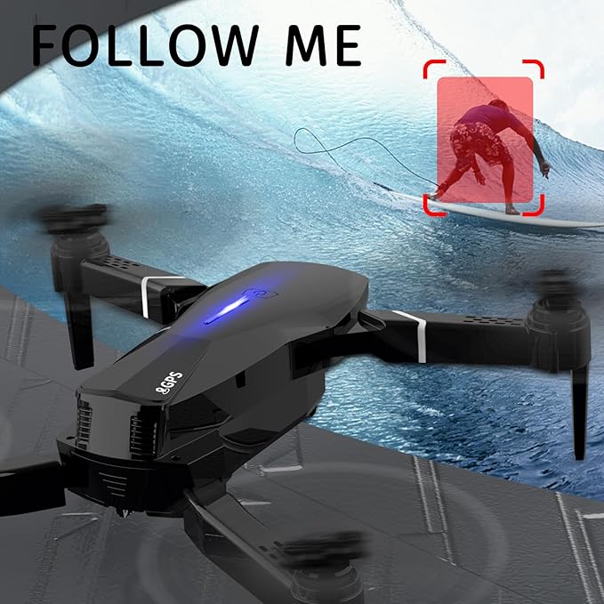X9 4K GPS Drone with Camera for Adults Beginners, Foldable FPV RC Quadcopter, Optical Flow Positioning, Auto Return, Follow Me, Trajectory Flight, 3D Flip, Modular Batteries