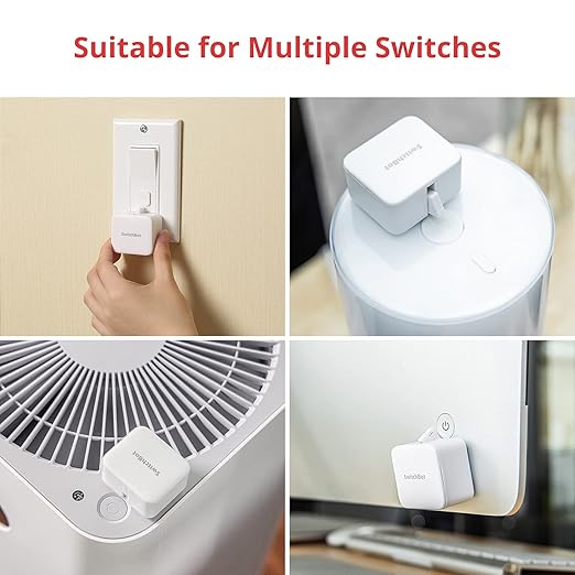 Switchbot Smart Switch Button Pusher (Bluetooth) – Fingerbot for Rocker Switch/One-Way Buttons with bot White, App Timer Control, No Wiring, Optional Hub Required for Voice/Remote, White
