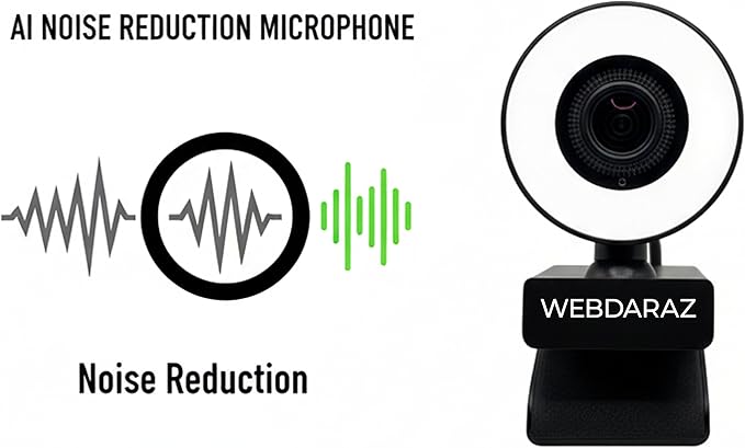 Webcam with Light Full HD 4K 1080P Web Camera Auto Focus Microphone Plug and Play USB Computer Web cam for PC Laptop Desktop, Mac Zoom Skype Teams