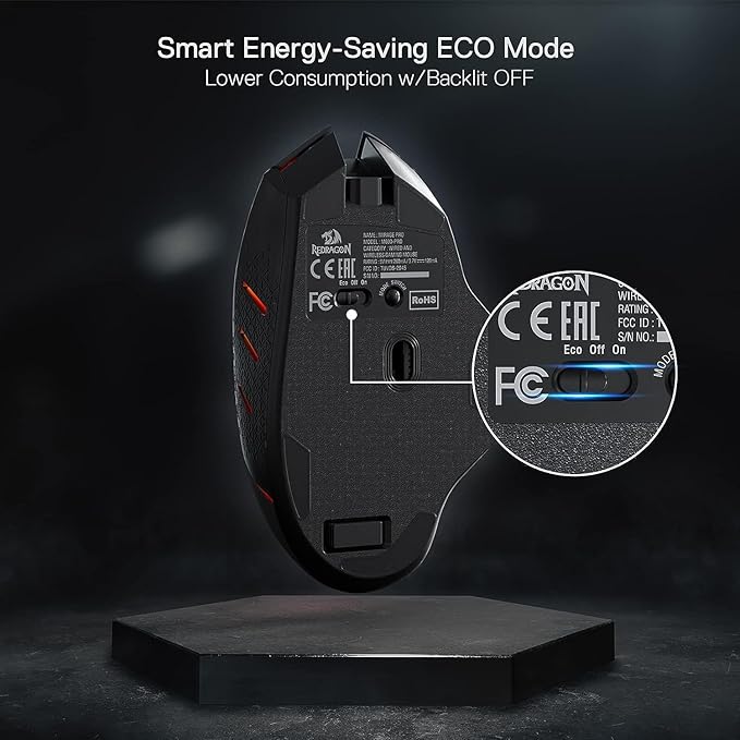 Redragon M690 PRO Wireless Gaming Mouse, 8000 DPI Wired/Wireless Gamer Mouse w/Rapid Fire Key, 8 Macro Buttons, Ergonomic Design for PC/Mac/Laptop