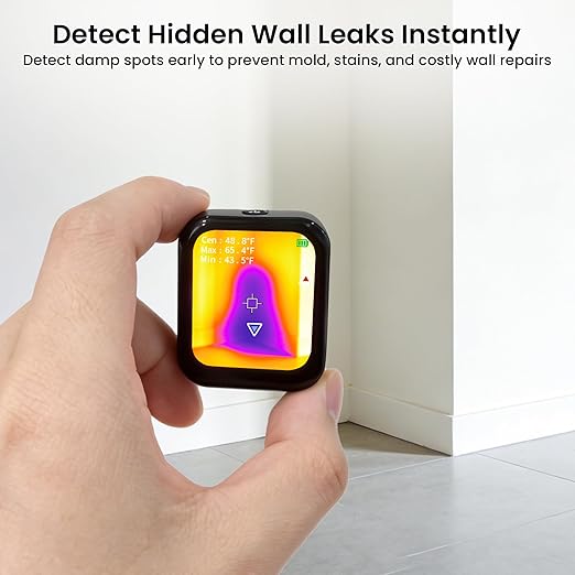 Small Thermal Imaging Camera for Home Inspection – 128×96 IR Resolution Thermal Camera for Wall Leak & Insulation Detection, Mini Thermal Imager for Beginner