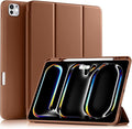 Akkerds Compatible with iPad Pro 13 Inch Case (M5/M4) 2025/2024, for iPad 13 Pro Case with Pencil Holder, Slim Trifold Stand Protective Cover with Soft TPU Back, Auto Wake/Sleep, Brown