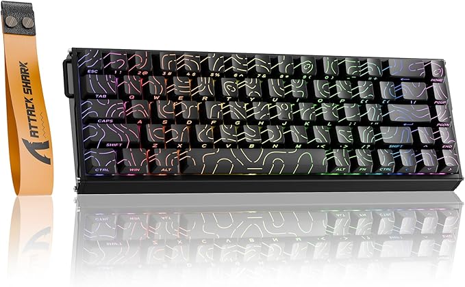 ATTACK SHARK X68MAX HE Wired Rapid Trigger Mechanical Creamy TKL RGB Gaming Keyboard with Full Aluminum CNC,8K Polling,0.005mm Accuracy,Hall Effect Magnetic Switch,NKRO,Driver for PC(Black Contour)