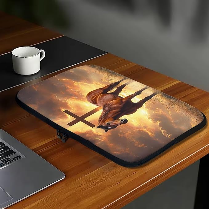 Cross Horse Laptop Sleeve for Women Men 15inch Laptop Accessories with Versatile Uses Lap Top Case Portable Computer Sleeve Laptop Pouch Brown