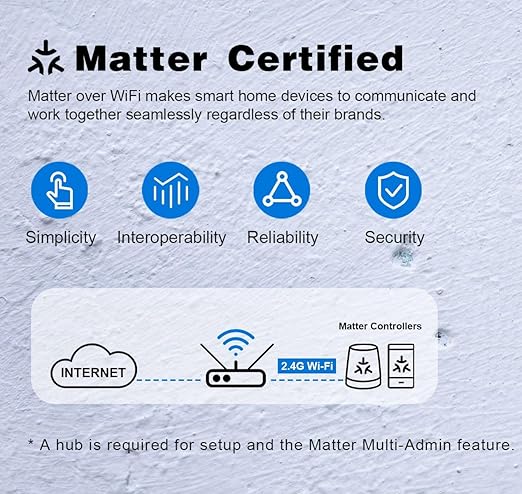 Dual Smart Plug, Matter Smart Plug, Smart Plugs That Compatible with Siri, Alexa, Google Home, Smartthings, WiFi Plug w/Remote Control, Timer & Schedule, White, 4-Pack