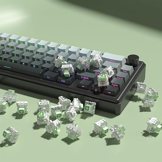 DRAOZA Kailh Box Jade Pro Switch RGB SMD for Mechanical Gaming Keyboard 3 Pin Waterproof Dustproof Compatible Cherry MX Switches (108pcs)