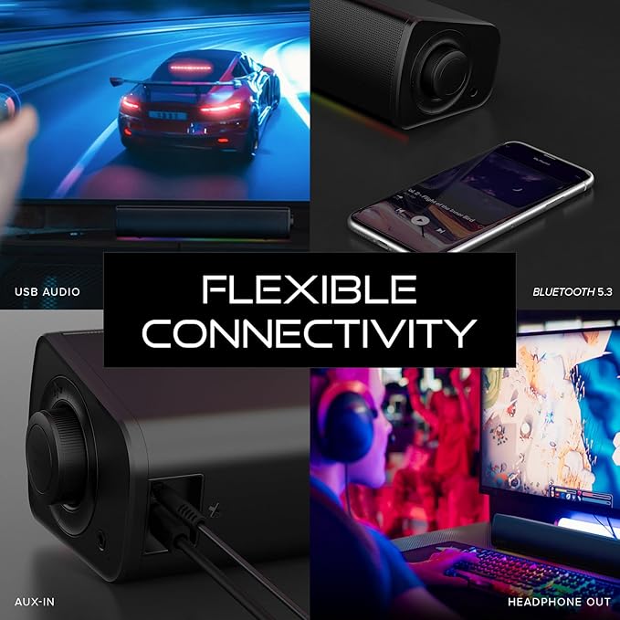 Creative Labs Sound Blaster GS3 Compact RGB Gaming SOUNDBAR - White