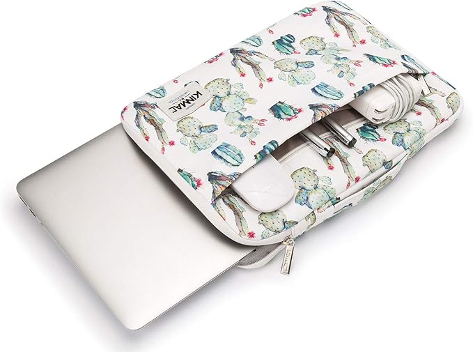 Kinmac 360 Degree Protective Laptop Sleeve Case Bag with Handle for MacBook Air 15 inch and 15 inch-15.6 inch HP Lenovo Dell ASUS Acer Notebook Computer (Cactus)