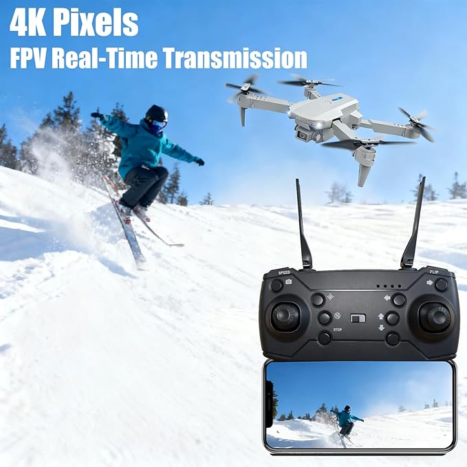Mini Drone with Camera for Beginners 4K FPV Foldable RC Quadcopter, WiFi Gesture Photography Helicopter Toy Gifts for Adults