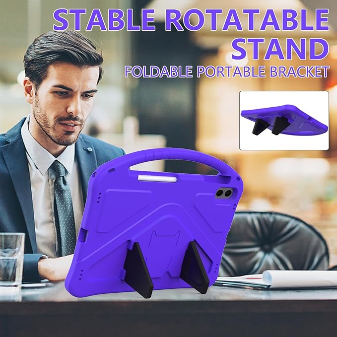 Kids Case for Samsung Galaxy Tab S11 Ultra 2025 14.6" Tablet, Techcircle Light Weight Shock Proof EVA Foam Handle Rugged Stand Protective Case, Purple