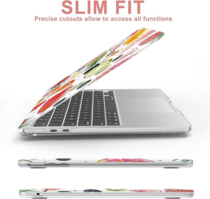 AKIT Compatible with MacBook Air 13 inch Case M5 2026 2025-2022 M4 M3 M2 A3449 A3240 A3113 A2681, Unique Hard Shell Laptop Case+Screen Protector+Keyboard Cover for MacBook Air 13.6 inch, Fruits