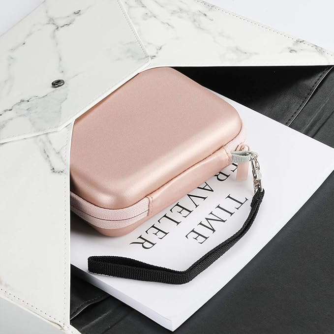 ProCase Hard Drive Case for Canvio Basics Western Digital WD Elements My Passport Seagate Portable Backup Plus Slim 1TB 2TB 3TB 4TB USB 3.0, 2.5”, Samsung T9 Portable External Hard Drive Case-Rosegold