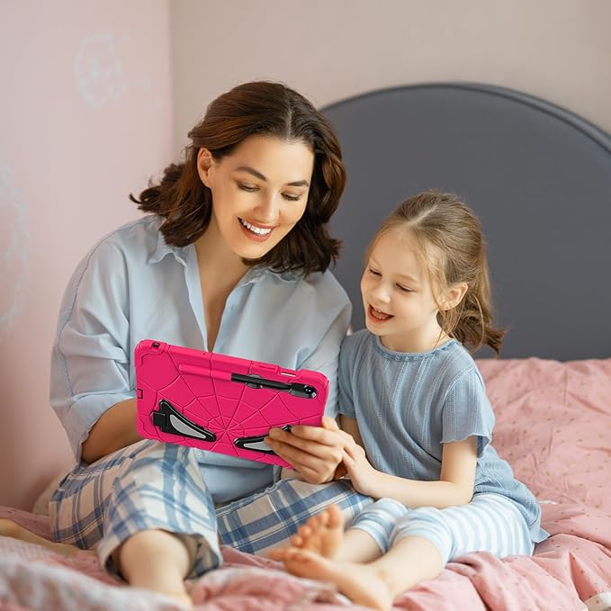 AKABEILA Compatible with Samsung Galaxy Tab S10 FE 2025/Tab S10 Lite 2025 Tablet Case，Lightweight Shockproof Rugged Protective Cover with Kickstand for Kids Children Boys Babies Strawberry Black