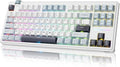 Redragon K716 Wireless Mechanical Keyboard with Knob, Gasket Gaming Keyboard in TKL Layout, Hot swap Pre-Lubed Switches, RGB Backlight, for PC/Mac (White)