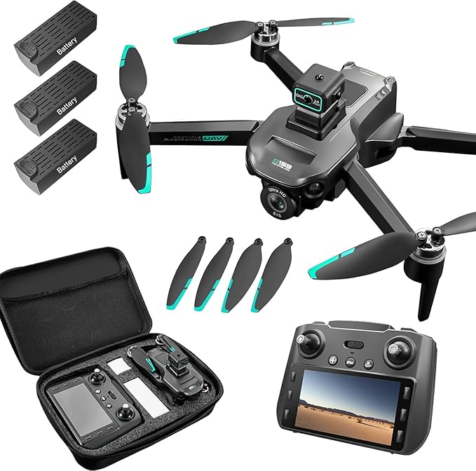 4K GPS Drone with Camera for Adults - 5G Remote Controller with 5.9 Inch Screen,Under 249g，Obstacle Avoidance, 60 Min Flight, Foldable Drone for Adults Beginners.（black）