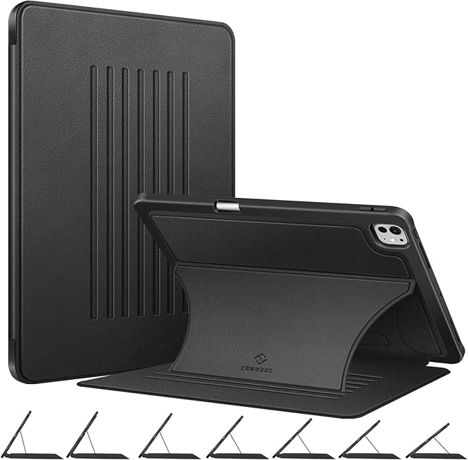 Fintie Magnetic Stand Case for iPad Pro 13-inch (M5) 2025 / (M4) 2024 - Multiple Angles Shockproof Rugged Soft TPU Cover with Pencil Holder, Auto Sleep/Wake, Black