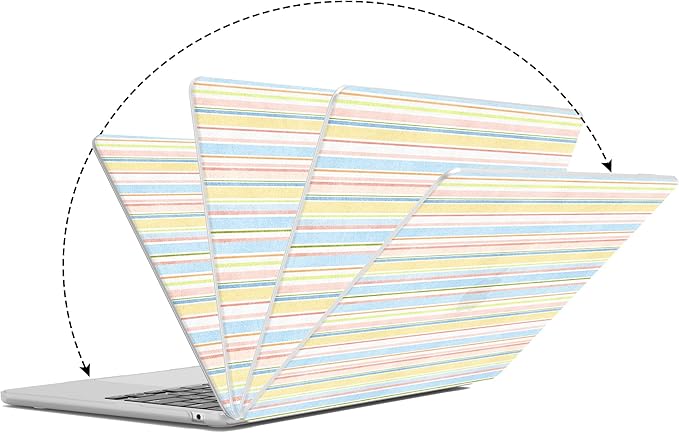 G JGOO Compatible with MacBook Air 13 inch Case 2026 2025-2022 M5 A3449 M4 A3240 M3 A3113 M2 A2681, Hard Shell for MacBook Air 13.6 inch Case + Keyboard Cover + Screen Protector, Colorful Striped