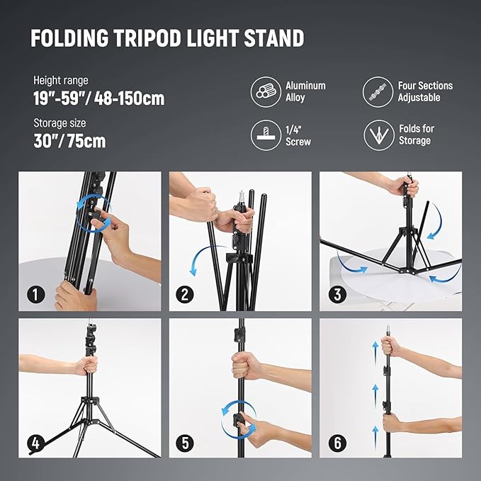 NEEWER 18 Inch Ring Light with Tripod Stand, 55W Large LED Ringlight, Cold Shoe Phone Holder Compatible with iPhone Camera for Video Recording Photography Streaming Selfie Makeup Studio Photo, RL-18