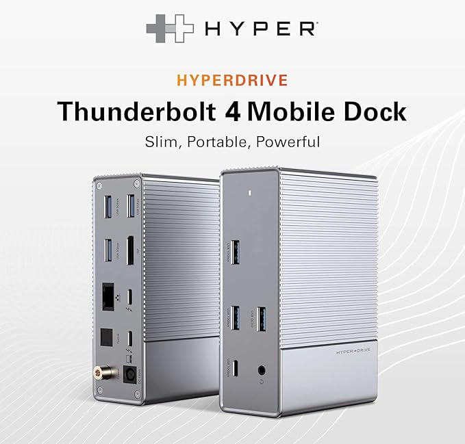HyperDrive USB-C & Thunderbolt 4 GEN2 14-in-1 Dock for MacBook Pro/Air, iPad, PC - High-Speed Thunderbolt Docking Station - 40Gbps, Gigabit Ethernet, 85W PD