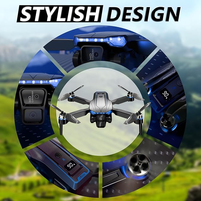 Foldable FPV Drone with 1080P Camera, RC Mini Drone for Kids and Adults, 2 Batteries, Carrying Case, Gesture Control, Altitude Hold, One-Key Launch/Landing, and 3D Flip Function