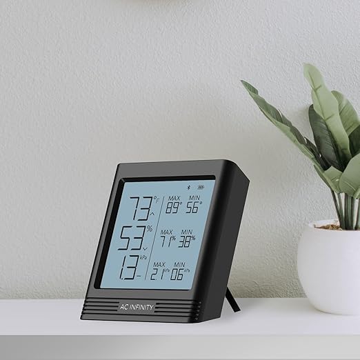 AC Infinity Temperature Humidity VPD Smart Hygrometer B2 with LCD Display & Bluetooth App Monitor, Climate Gauge Thermometer for Basements, Guitar Rooms, Grow Tents and Greenhouses