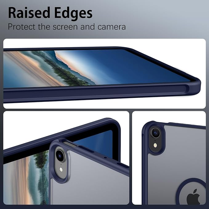 Telaso for iPad mini 7 A17 Pro 2024/iPad Mini 6 2021 Case, iPad mini 7th/6th Gen Magnetic Case with Invisible Portrait/Landscape Stand Translucent Matte Back Soft TPU Bumper Cover, Navy Blue