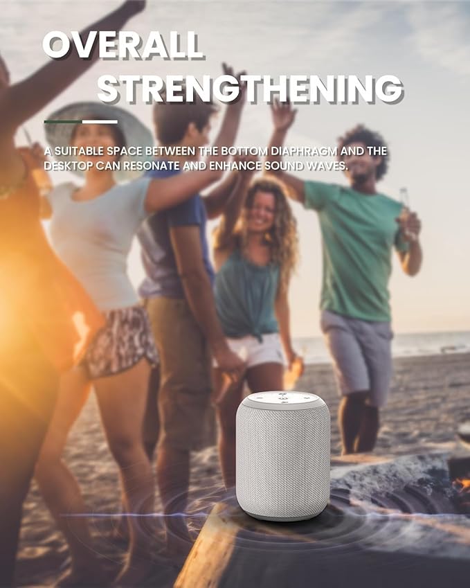 NOTABRICK Bluetooth Speaker with15W, IPX67 Waterproof Portable Speakers Bluetooth Wireless V5.0, Stereo Sound, Active Extra Bass, Double Pairing, for Party, Home Theater, Game Theater, Gray