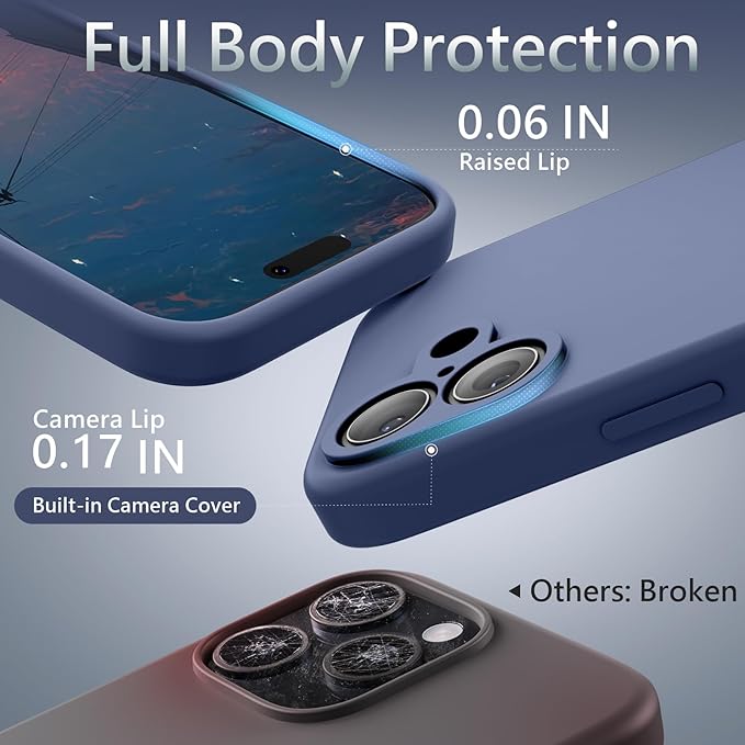 FireNova Magnetic for iPhone 17 Case, Compatible with MagSafe, [Integrated Silicone Camera Control Button] [Camera Protection] Anti-Scratch Microfiber Lining Phone Case, 6.3", Lavender Gray