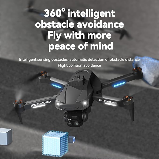 Camera Drone, TODAMU Drone with Camera for Adults&Beginners, Brushless FPV Mini Drone Easy to Fly, Obstacle Avoidance, Stable Hover, Gesture Selfie, Foldable Hover RC Quadcopter with 2 Batteries, Headless Mode