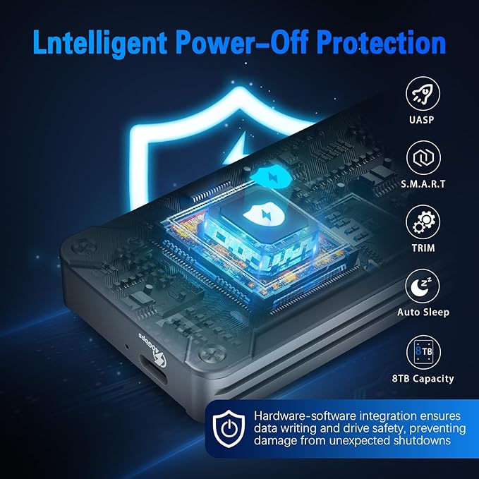 40Gbps NVMe Enclosure,V VCOM M.2 NVMe SSD Enclosure, Aluminum Alloy External NVMe Enclosure Support Size 2280 M&B+M-Key,Compatible with Thunderbolt 3/4,USB4/3.2/3.1/3.0/2.0