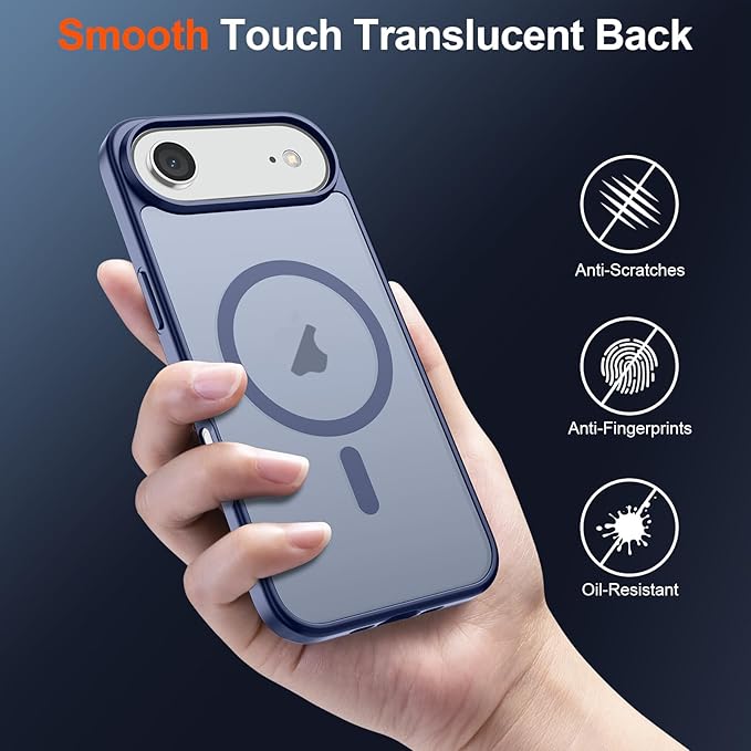 SUPFINE Magnetic for iPhone Air Case (Compatible with MagSafe)(Military Grade Drop Protection) Slim Translucent Matte Shockproof with Anti-Fingerprint Phone Cover for 17 Air,Lavender Gray