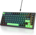 Owpkeenthy 75 Percent Gaming Keyboard Gasket Mounted with Knob, Wired 82 Key Mechanical Keyboard Hot Swappable Linear Red Switch RGB Backlit for PC Laptop (82 Wave)