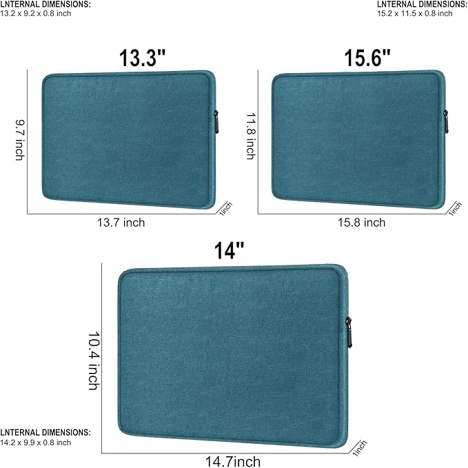 Laptop Case Sleeve 14 Inch, Shockproof Protective Traveling Computer Cover, Water Resistant Portable Laptop Bag Compatible for Lenovo, HP, Dell, Asus, MacBook Air/Pro, Light Blue