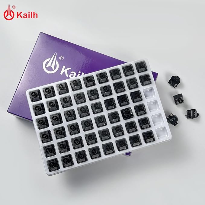 Kailh Box Dark Chocolate Linear Switch,5-Pin 55gf RGB SMD Full POM Material Pre-Lubed Key Switches for Mechanical Gaming Keyboard(Dark Chocolate,45pcs)