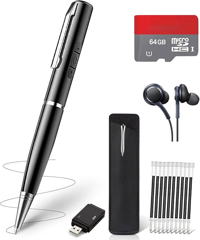 64GB Digital Voice Recorder - Voice Activated Audio Recorders, Voice Recording Device with Playback, Portable Taking Device with Noise Reduction, Smart Recorder for Meeting/Course/Lectures