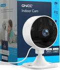 GNCC 2.4GHz Indoor Security Camera, 1080P Home Camera for Pet Monitoring, Motion Detection, Two-Way Audio, IR Night Vision, Easy Install, Cloud Storage Subscription Required, No 5GHz Support(1-Pack)
