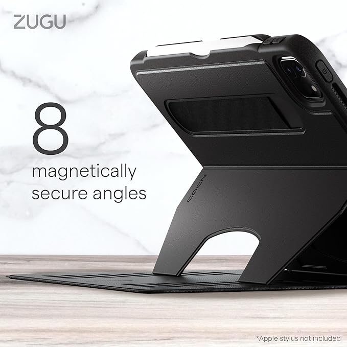 ZUGU Case iPad Pro 11 Inch Case Lighter Version, 1st/2nd/3rd/4th Generation 2018/2020/2021/2022, Slim Protective Cover, Wireless Apple Charging, Convenient Magnetic Stand. Sleep/Wake, Stealth Black