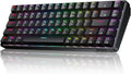 DIERYA DK68 Wireless Mechanical Keyboard, 60% Gaming Keyboard with Blue Switch, Triple Mode 2.4GHz/USB-C/BT5.0, RGB Backlit, Anti-Ghosting Keys, 68 Keys Portable Mini Wired Office Keyboard-Black