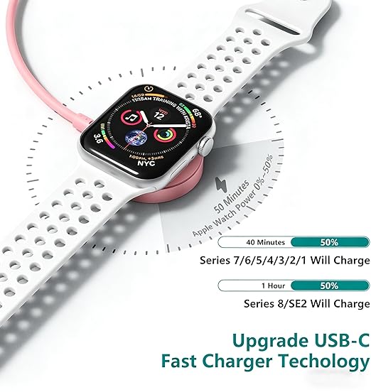 USB C Apple Watch Charger, [Apple MFi Certified] Magnetic iWatch Fast Charging Cable Cord 6ft and iPhone Type C Wall Charger Plug Block for Apple Watch Series Ultra 2/Ultra/11/10/9/8/7/SE/6/5/4/3/2