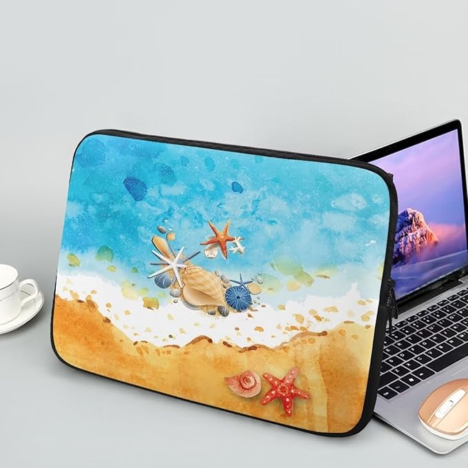 Beach Laptop Protective Sleeve for Women Men Zippered Pouches with Humanize Design Suitable for Daily Use Travel School Office Neatly Organizers 13 Inch