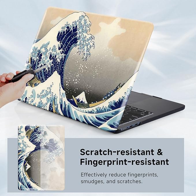 Funut for MacBook Pro 13 inch Case 2024 2023 2022 2021-2016 M2 M1 A2338 A2251 A2289 A2159 A1989 A1706 A1708, Laptop Plastic Hard Shell MacBook Pro 13" Case Touch Bar, Sea Wave