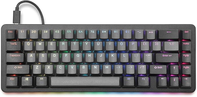 Drop ALT Mechanical Keyboard — 65% (67 Key) Gaming Keyboard, Hot-Swap Switches, Programmable Macros, RGB LED Backlighting, USB-C, Doubleshot PBT, Aluminum Frame (Kaihua Box White, Black)