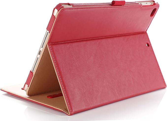 ProCase for iPad 9.7 Inch iPad 6th/5th Generation Case 2018 2017/iPad Air 2/Air 1 Case, Premium Leather Folio Corner Protection Multi-Angle Viewing Stand Cover with Front Pocket Pen Loop -Red