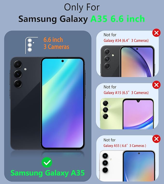 FNTCASE for Galaxy A35-5G Phone Case - Samsung A35 5G Magnetic Cover [Fit for Magsafe] with Screen Protector, Anti-Slip Textured, TPU+PC Dual Layer Shockproof, Military Grade Drop Protection (Black)