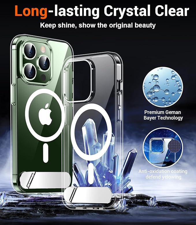 Magnetic Compatible with iPhone 13 Pro Max Case, [Built-in Invisible Kickstand][Compatible with MagSafe] [Military Grade Shockproof] Slim Thin Phone Case for iPhone 13 Pro Max 6.7"