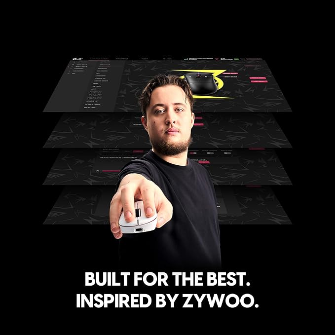Pulsar Gaming Gears ZywOo The Chosen Mouse Wireless Gaming Mouse, Ultra Lightweight 1.94 oz (55g), Optical Switch, 32000 DPI, 750 IPS, XS-1 Sensor, 8k Compatible (Mini, Black)