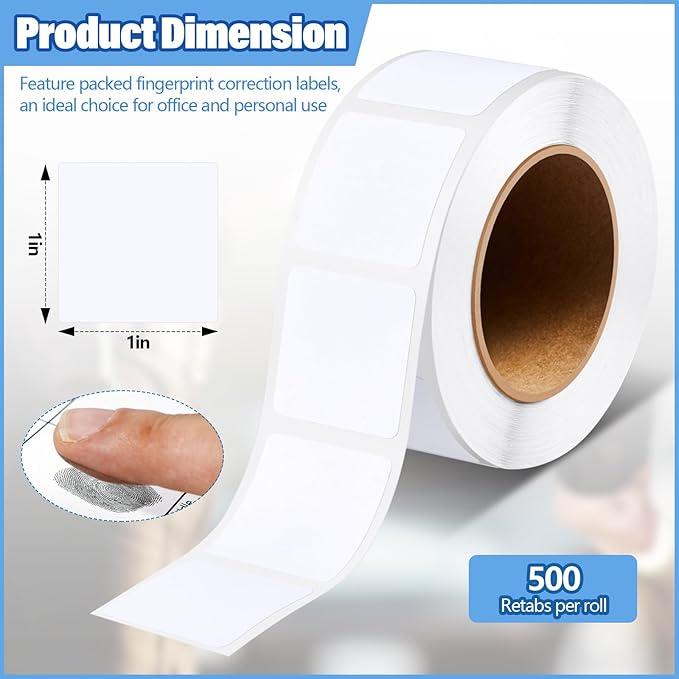 500 Pcs Fingerprint Correction Tabs for Finterprint Cards Kits Labels Supplies Reprint Correct Fingerprint Card Errors