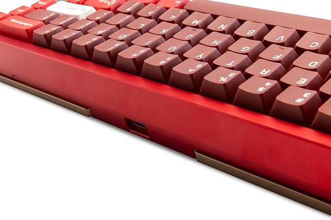 KEEBMONKEY WOBKEY Zen 65 65% Quick Release Wireless Mechanical Keyboard with RGB, CNC Aluminum Case, Hot-Swappable, VIA Support, BT/2.4G/USB-C Gaming Keyboard for Mac/Windows (Ultra Red)