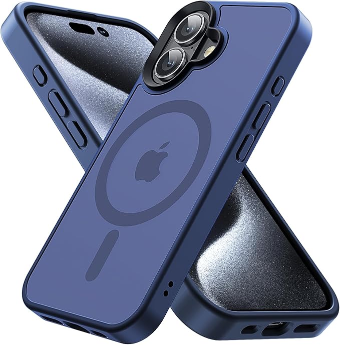 Magnetic Designed for iPhone 16 Case, [Military Grade Drop Tested] [Compatible with MagSafe] Slim Protective Translucent Matte Case for iPhone 16 Phone Case 6.1,Blue
