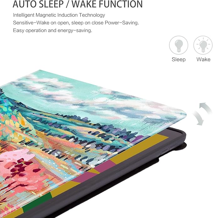 Case for iPad 9th Generation, Case for iPad 8th Generation, Case for iPad 7th Generation 10.2 Inch Case, Multi-Angle Viewing Adjustable Stand Auto Wake/Sleep,Oil Painting Scenery
